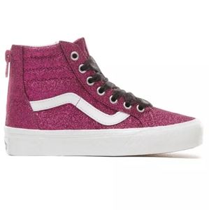 Vans SK8 Hi top Glitter Shoes in Purple